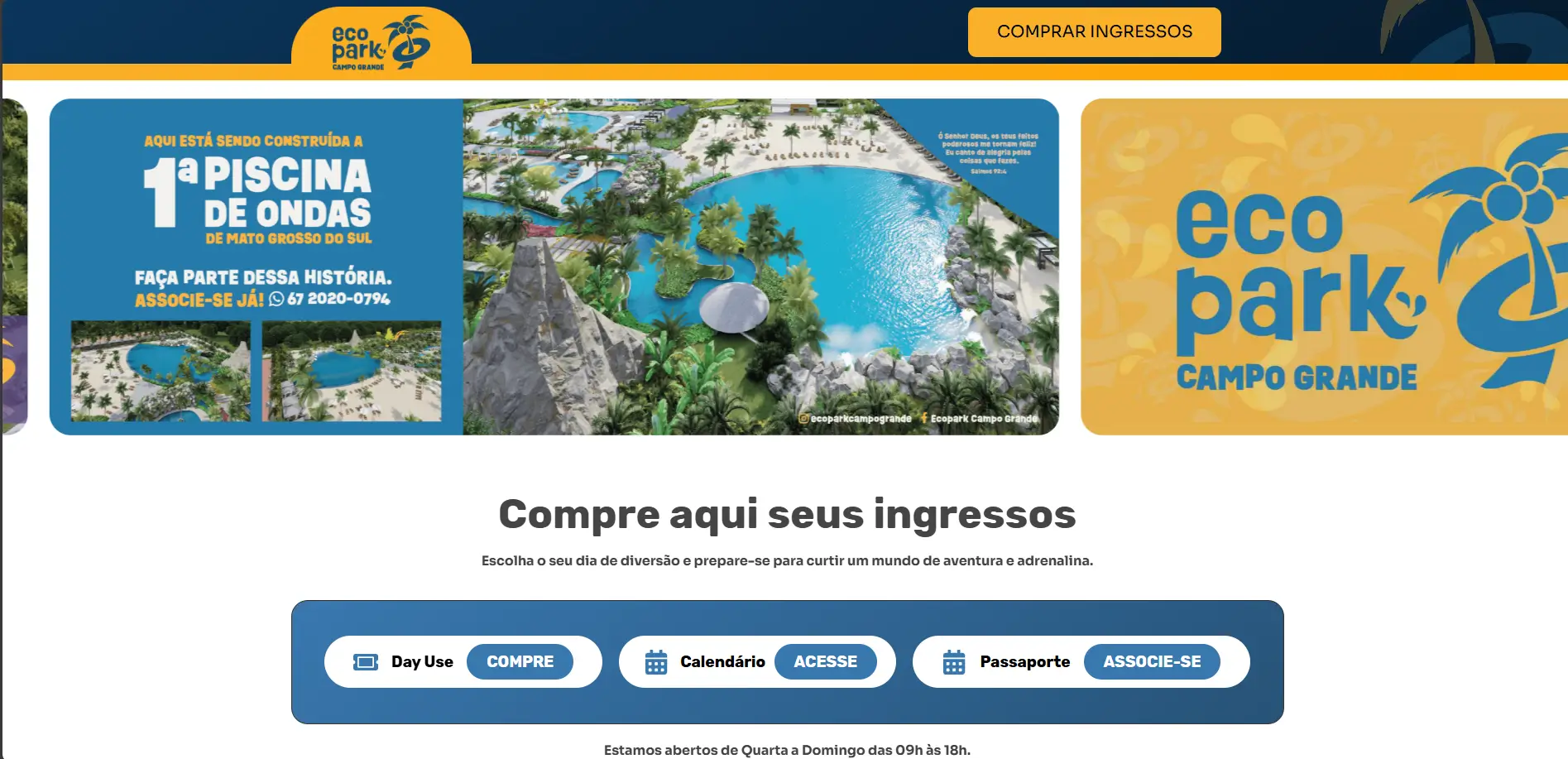 Site desenvolvido para Eco Park