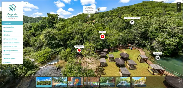 Site desenvolvido para Parque das Cachoeiras