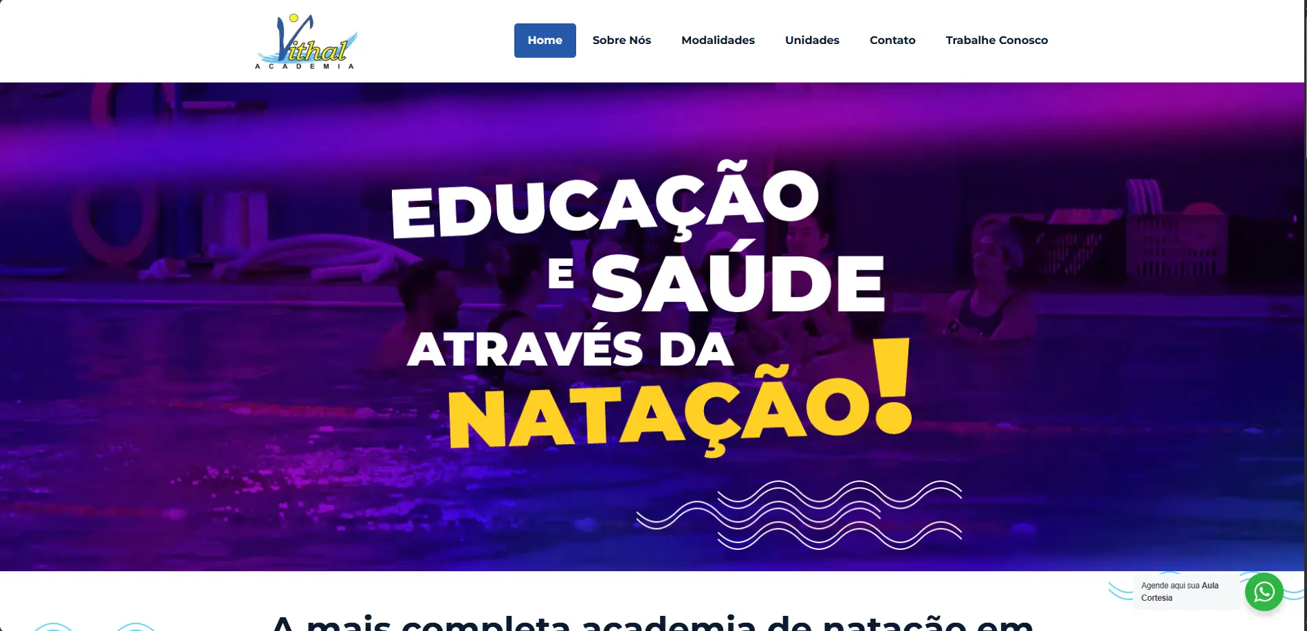 Site desenvolvido para Vithal Academia